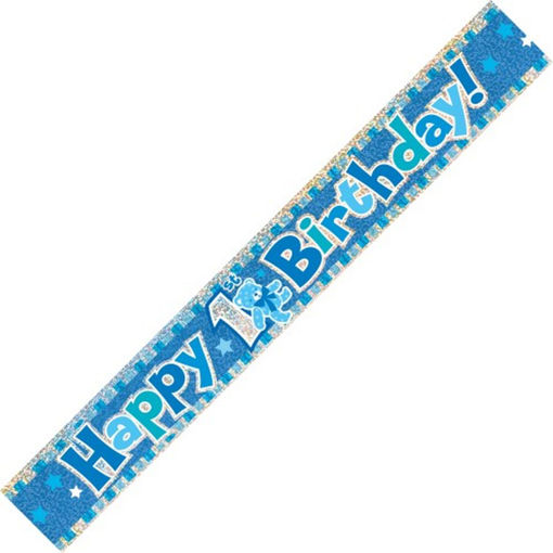 Picture of HAPPY 1ST BIRTHDAY BLUE BANNER - 3.65M